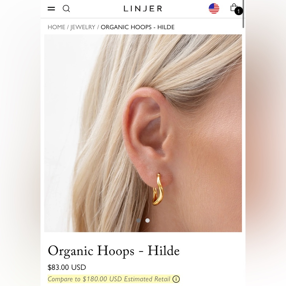 Linjer Hilde Organic Hoops - Gold Vermeil